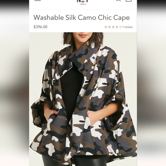 PLA NET by Lauren G Camo Chic Cape Is One Size - Picture 3 of 3